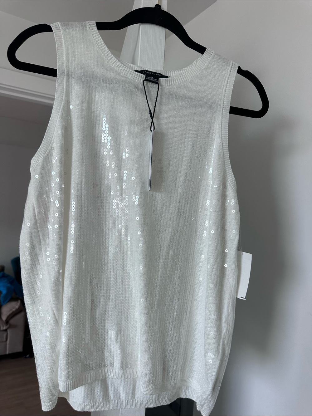 Sanctuary White Sequin Tank Top - Picture 2 of 4